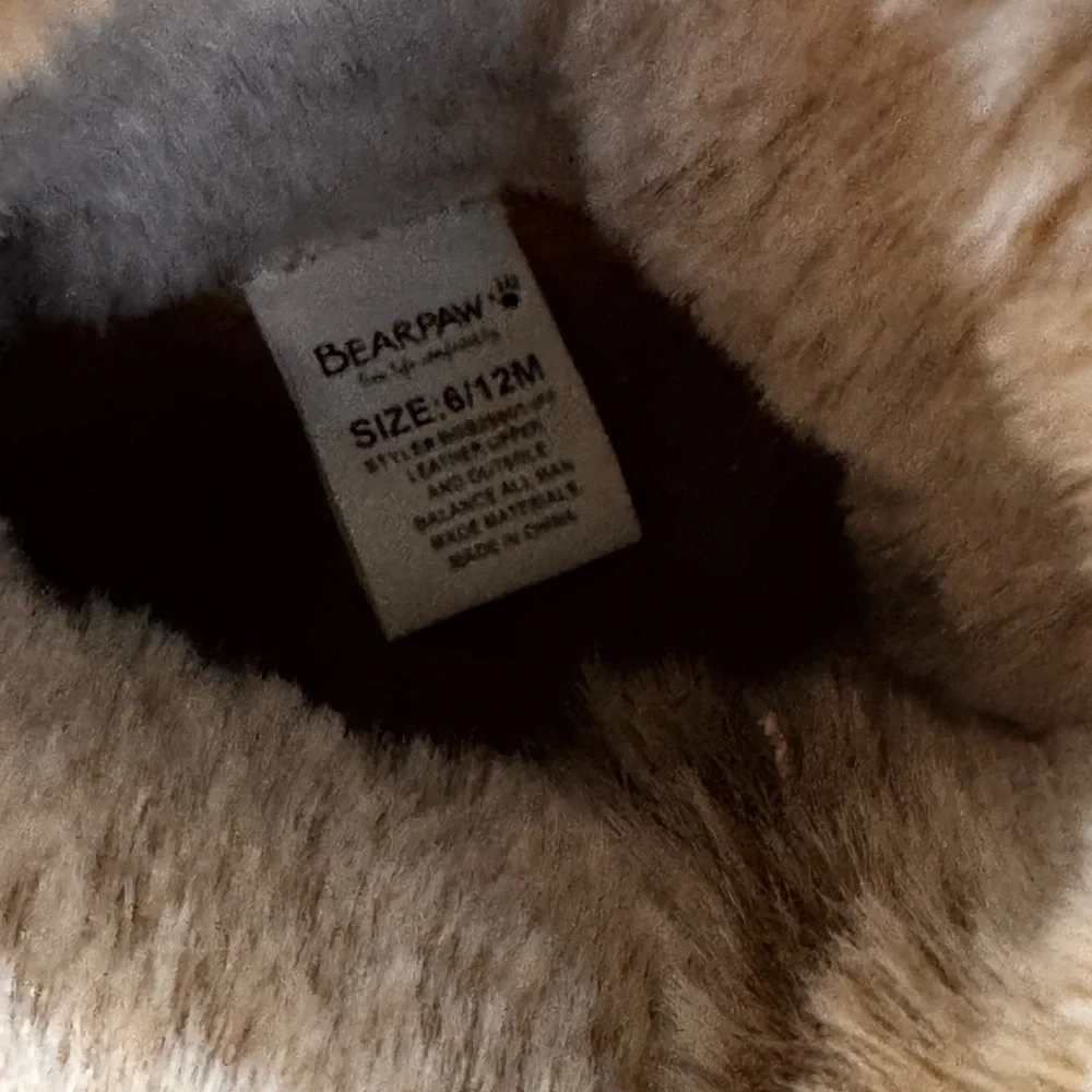 BearPaw Tan Baby Boots with Faux Fur